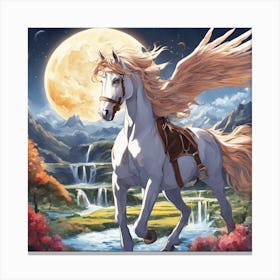 White Horse With Wings Canvas Print
