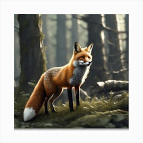 Fox In The Forest 91 Canvas Print