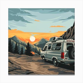 Van In The Mountains Canvas Print