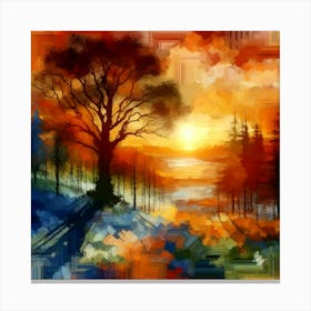 Beautiful Landscape At Sunset 3 Canvas Print