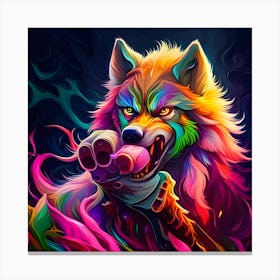 Colorful Wolf 5 Canvas Print