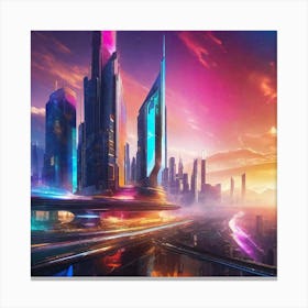 Futuristic City 124 Canvas Print