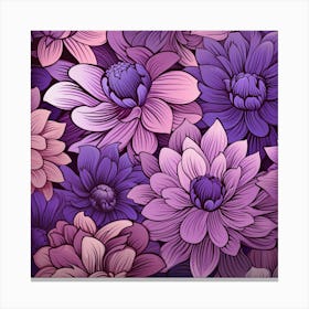 Purple Flowers Wallpaper Canvas Print