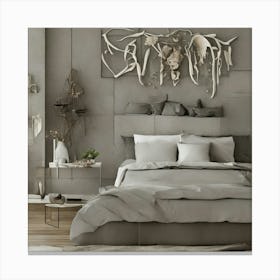 Grey Bedroom 2 Canvas Print