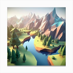 Low Poly Landscape 7 Canvas Print