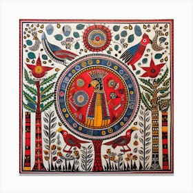 Indian Painting Madhubani Painting Indian Traditional Style 4 Canvas Print