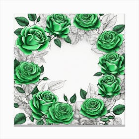 Green Roses 16 Canvas Print