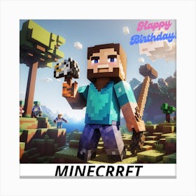 Happy Birthday Minecraft Canvas Print
