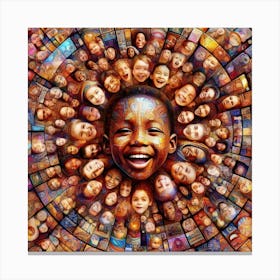 Rainbow Of Faces Canvas Print