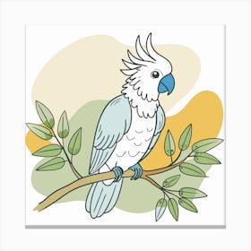 Cockatoo Parrot on a branch Canvas Print