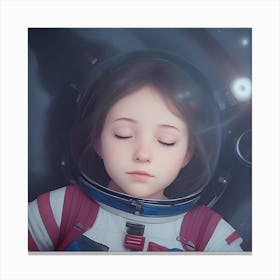 Girl In Space Canvas Print