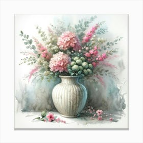 Hydrangeas In A Vase Canvas Print