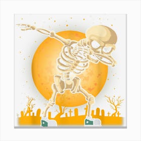 Halloween Dabbing Skeleton Costume Canvas Print