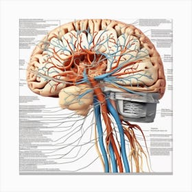 Nervous System Inside Brain (10) Canvas Print