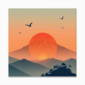 Sunset In Japan Canvas Print