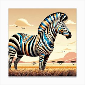 Tribal African Art zebra Canvas Print
