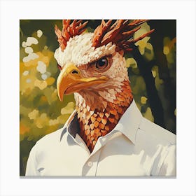 Mythical Bird Human Portrait Background 1 Canvas Print