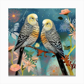 Bird In Nature Budgerigar 4 Canvas Print