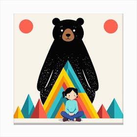 Bear And Girl Canvas Print