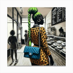 Girl With Green Hair Canvas Print