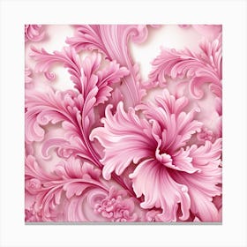 Pink Floral Wallpaper 1 Canvas Print