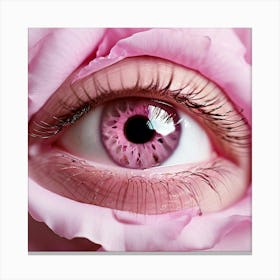 Pink Eye Human Close Up Pupil Iris Vision Gaze Look Stare Sight Close Macro Detailed R (3) Canvas Print