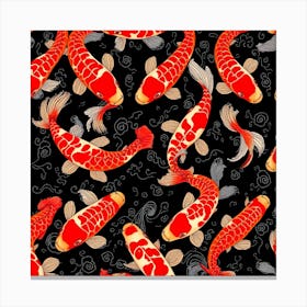 Koi Fish Seamless Pattern 3 Canvas Print