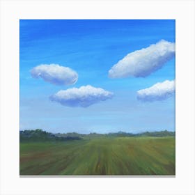 Summer Clouds - landscape square blue green sky nature Canvas Print