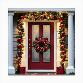 Christmas Front Door 4 Canvas Print