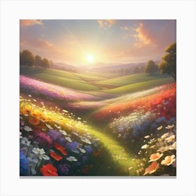 Sunset In The Meadow 11 Canvas Print