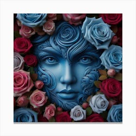 Blue Roses 3 Canvas Print