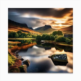 Sunset In Scotland 3 Canvas Print