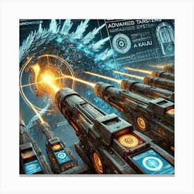 Nemesis Railguns Targeting Kaiju Iron Commonwealth Canvas Print