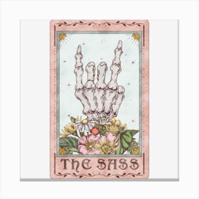 The Sass Skeleton Tarot Card Canvas Print