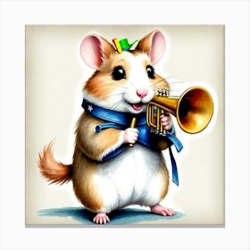 Hamster Playing A Trumpet 6 Canvas Print