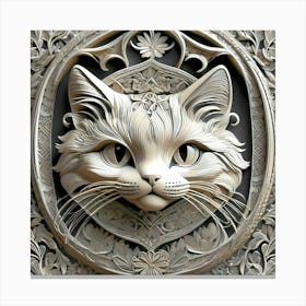 Feline Cat Creative Artwork Illustration 3 Canvas Print