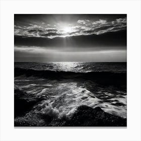 Black And White Seascape 27 Canvas Print