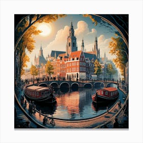 Amsterdam Canal Canvas Print