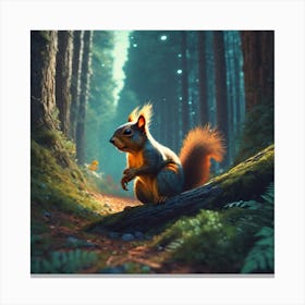 Squirrel In The Forest 303 Canvas Print