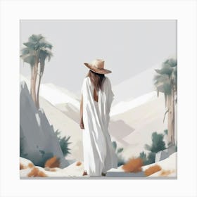 Woman In The Desert Canvas Print