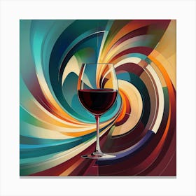 Wine Glass With Swirls Canvas Print