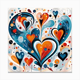 Abstract Hearts Canvas Print