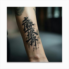 Chinese Calligraphy Tattoo Canvas Print