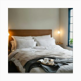 A Photo Of A Double Bed Canvas Print