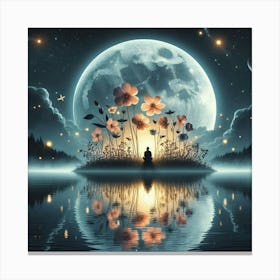 Meditating On The Moon Canvas Print