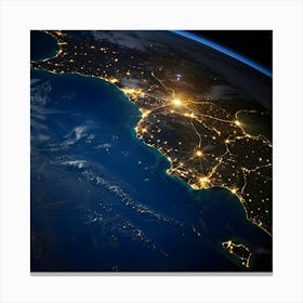 Earth At Night 1 Canvas Print