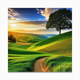 Sunset In The Countryside 3 Canvas Print