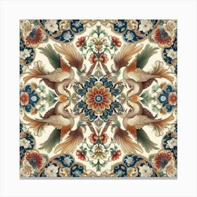 Oriental Floral Pattern Canvas Print