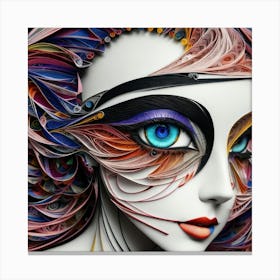 Aquarela Oil Paint Girl (35) Canvas Print