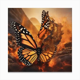 Butterfly In Flames Canvas Print